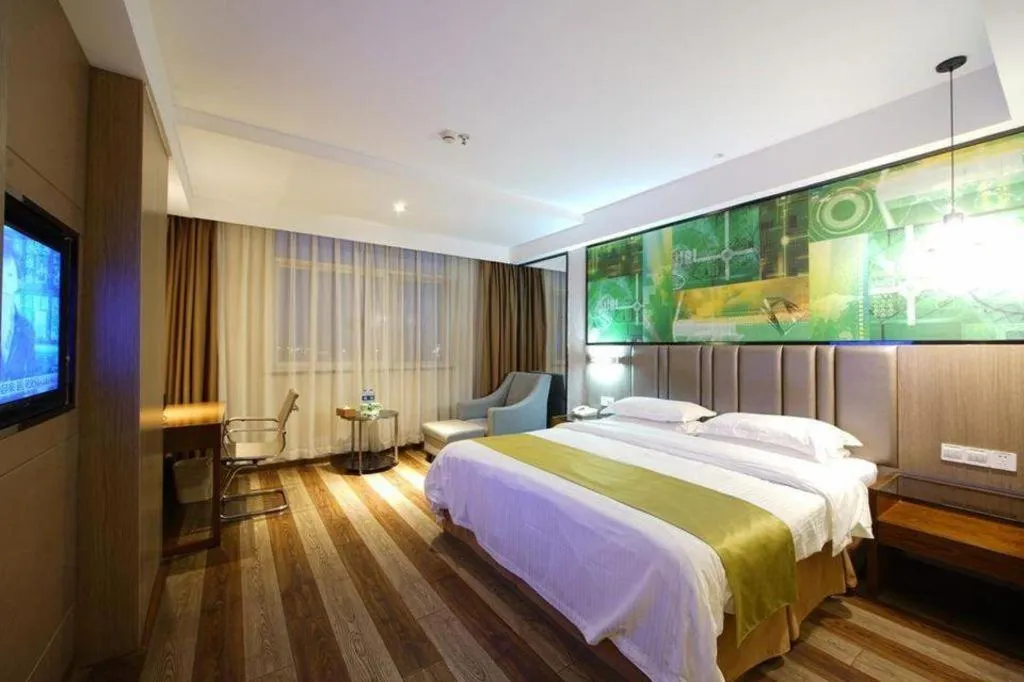 Bed in GreenTree Inn Fujian Fuzhou Software Park River View Business Hotel