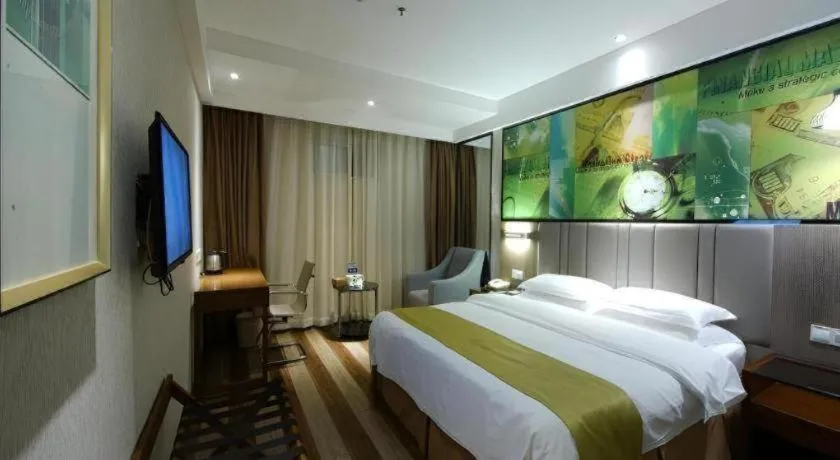 Bed in GreenTree Inn Fujian Fuzhou Software Park River View Business Hotel