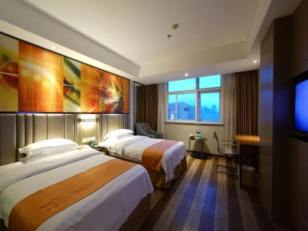 Bed in GreenTree Inn Fujian Fuzhou Software Park River View Business Hotel