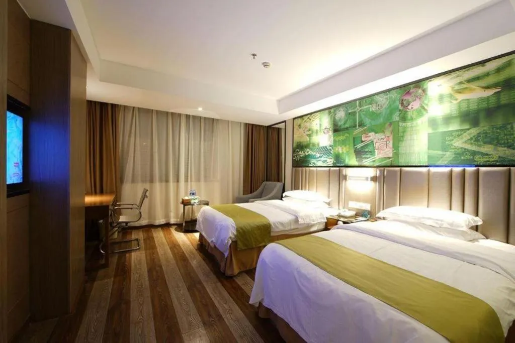 Bed in GreenTree Inn Fujian Fuzhou Software Park River View Business Hotel