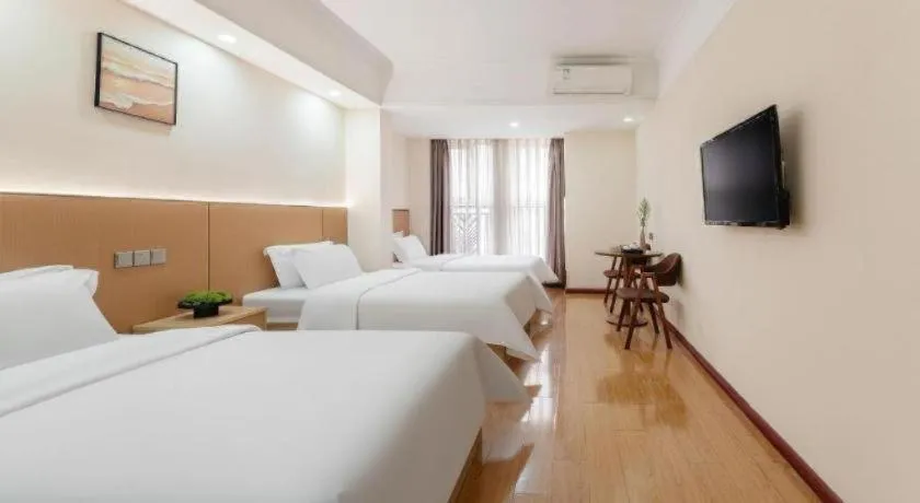 Bed in GreenTree Inn Chengdu North Railway Station Beichengtianjie Business Hotel