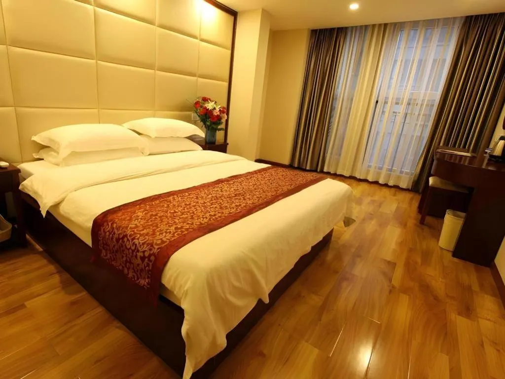 Bed in GreenTree Inn Chengdu North Railway Station Beichengtianjie Business Hotel