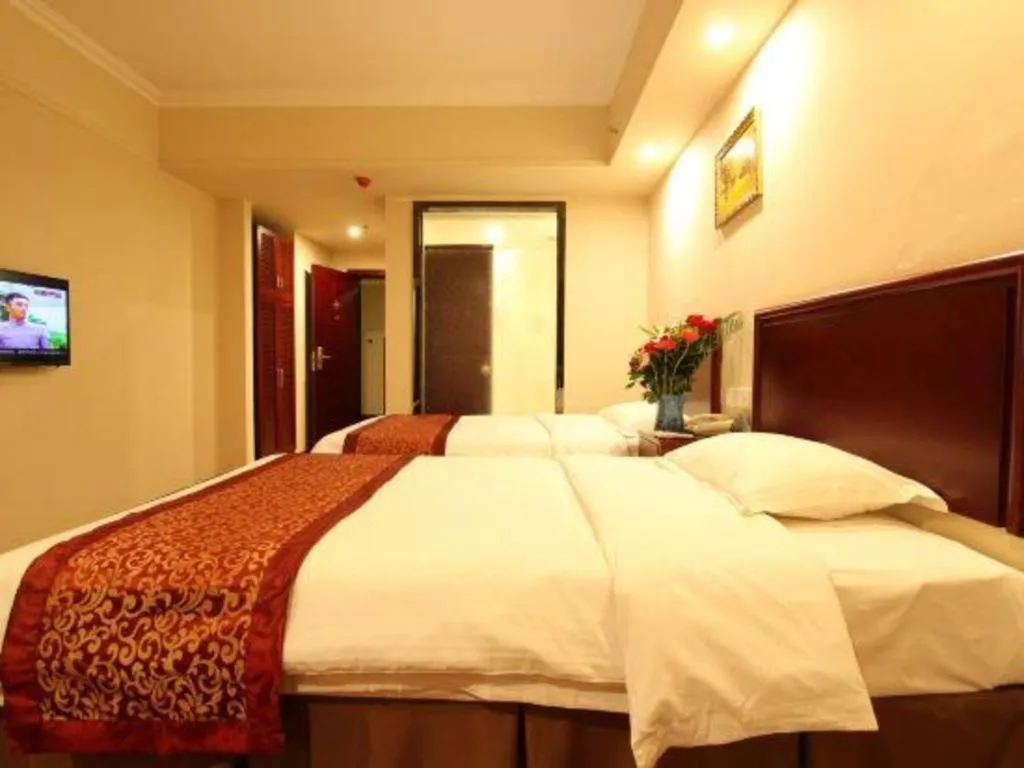 Bed in GreenTree Inn Chengdu North Railway Station Beichengtianjie Business Hotel