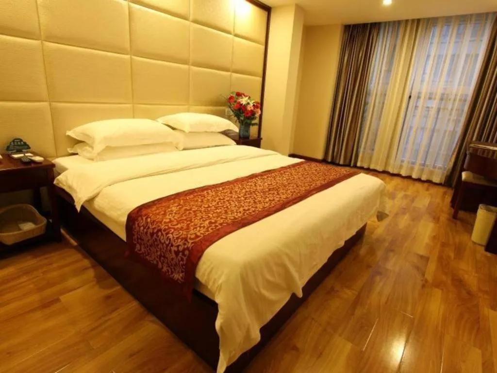 Bed in GreenTree Inn Chengdu North Railway Station Beichengtianjie Business Hotel