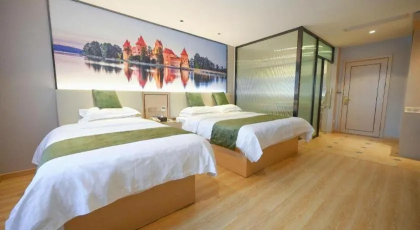 Bed in GreenTree Inn Jiangsu Zhangjiagang Jingang Town Darunfa Express Hotel