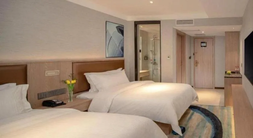 Bed in GreenTree Inn Ganzhou Sankang Temple DaRunFa Express Hotel