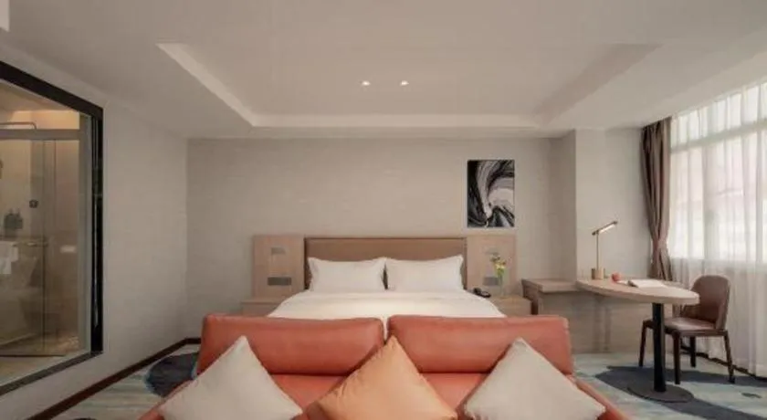 Bed in GreenTree Inn Ganzhou Sankang Temple DaRunFa Express Hotel