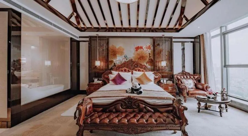 Bed in Chengdu Charming Yard Nature Nook Hotel