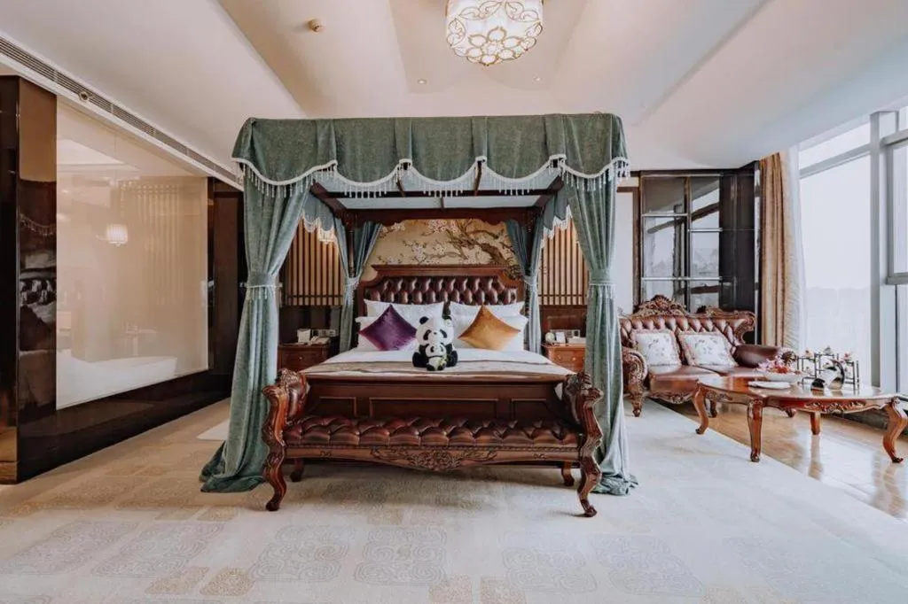 Bed in Chengdu Charming Yard Nature Nook Hotel