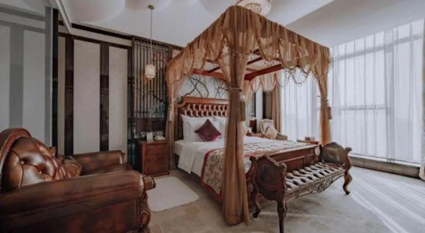 Bed in Chengdu Charming Yard Nature Nook Hotel