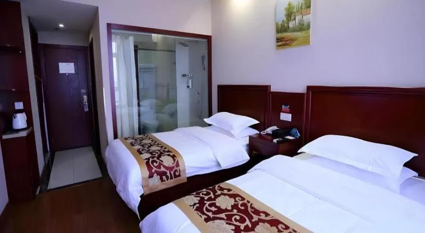 Bed in GreenTree Inn Shanghai Jiading Newtown MaLu Subway Station Business Hotel
