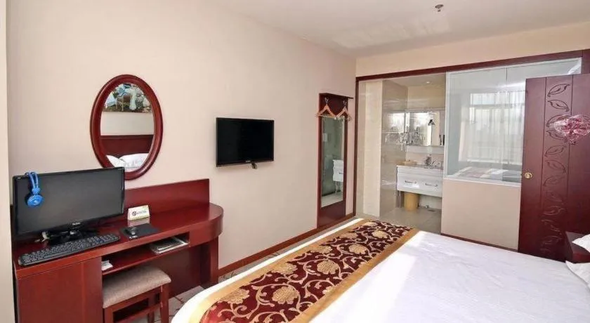 Bed in GreenTree Inn Shanghai Jiading Newtown MaLu Subway Station Business Hotel