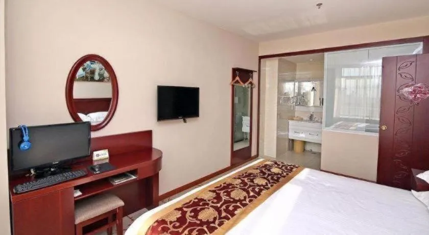 Bed in GreenTree Inn Shanghai Jiading Newtown MaLu Subway Station Business Hotel