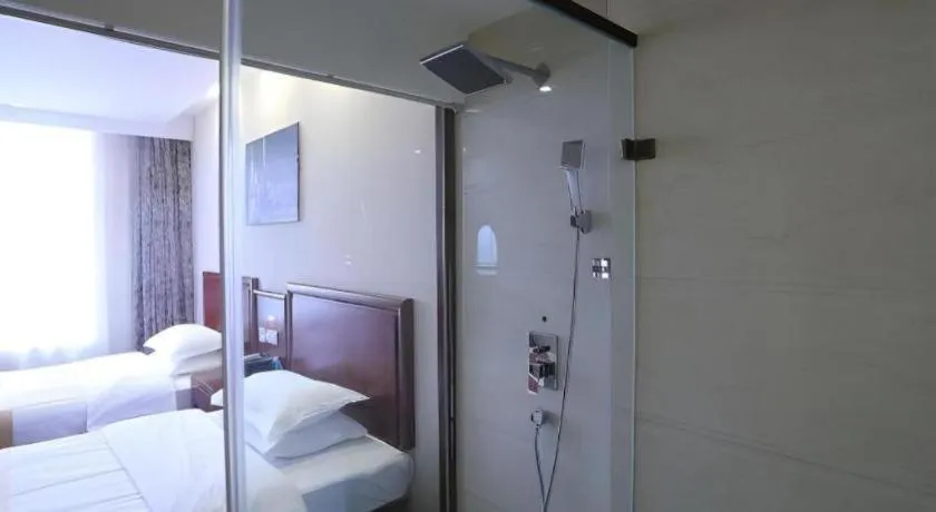 Bed in GreenTree Inn Shanghai Jiading Newtown MaLu Subway Station Business Hotel