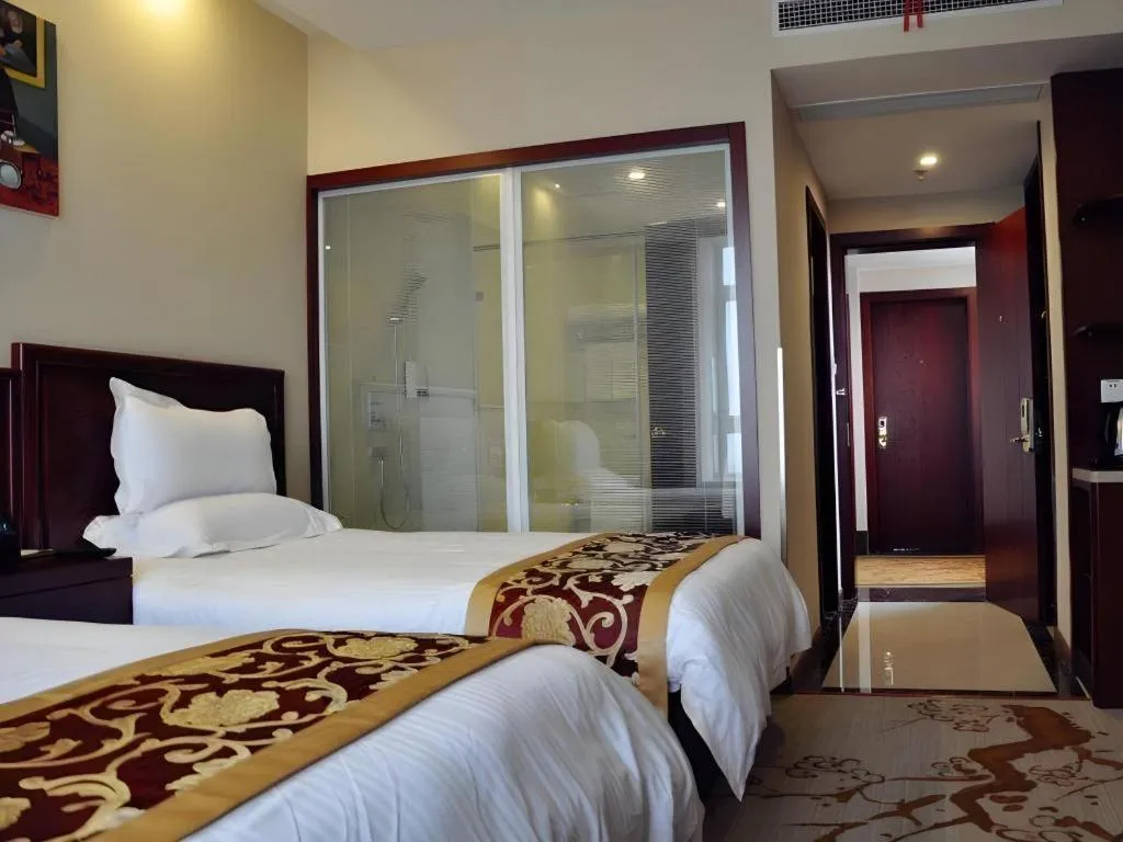 Bed in GreenTree Inn Shanghai Jiading Newtown MaLu Subway Station Business Hotel
