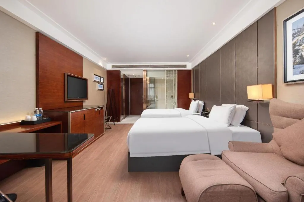 Bed in Echeng Hotel Wuhan Optics Valley Square Yangjiawan Metro Station