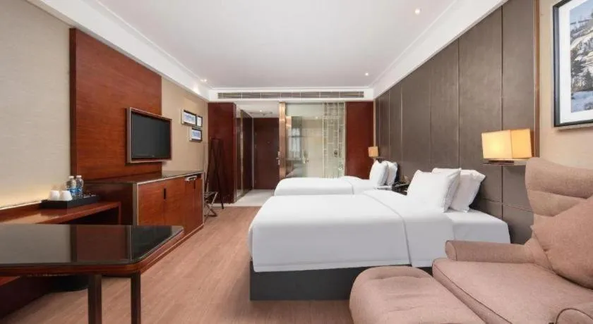 Bed in Echeng Hotel Wuhan Optics Valley Square Yangjiawan Metro Station