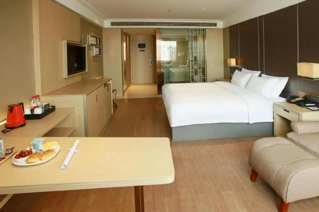 Bed in Echeng Hotel Wuhan Optics Valley Square Yangjiawan Metro Station