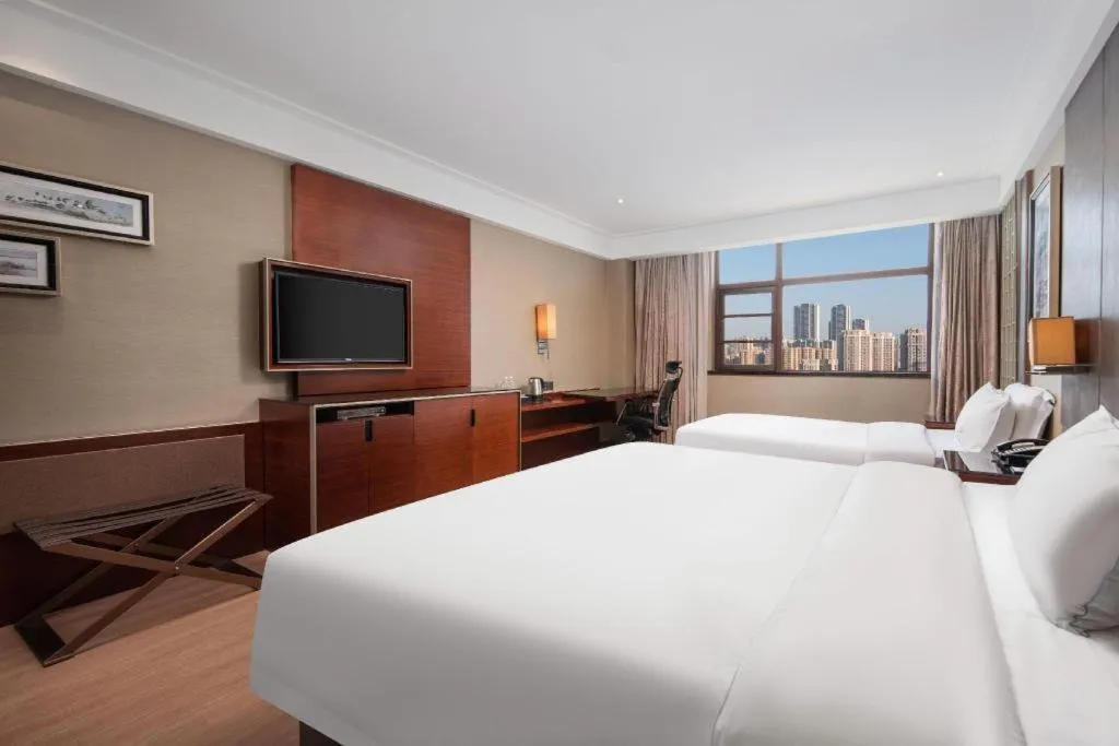 Bed in Echeng Hotel Wuhan Optics Valley Square Yangjiawan Metro Station