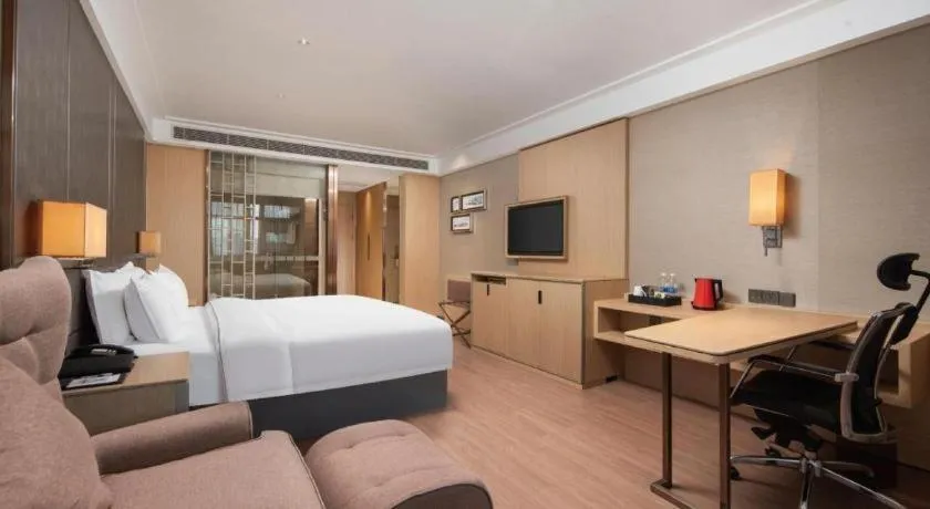 Bed in Echeng Hotel Wuhan Optics Valley Square Yangjiawan Metro Station