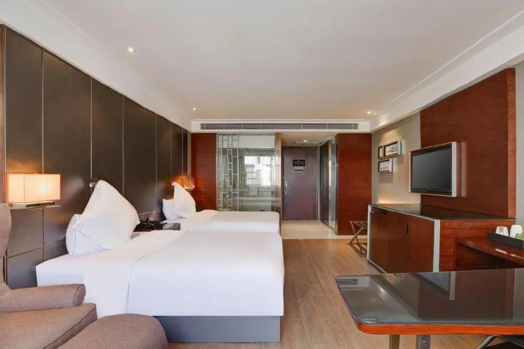 Bed in Echeng Hotel Wuhan Optics Valley Square Yangjiawan Metro Station