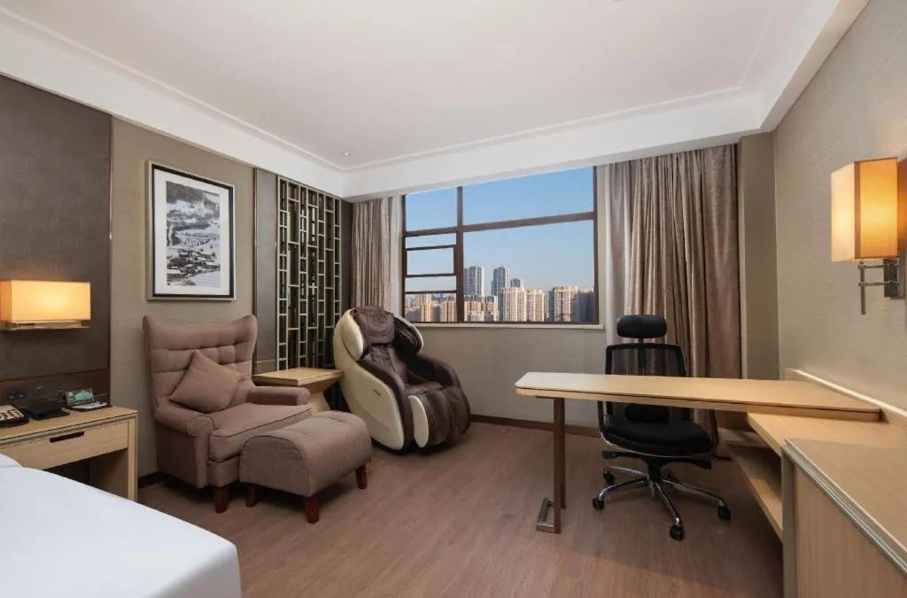 Bed in Echeng Hotel Wuhan Optics Valley Square Yangjiawan Metro Station