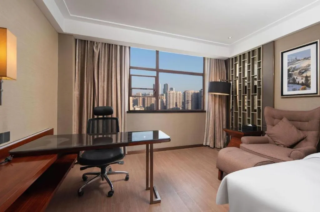 Bed in Echeng Hotel Wuhan Optics Valley Square Yangjiawan Metro Station