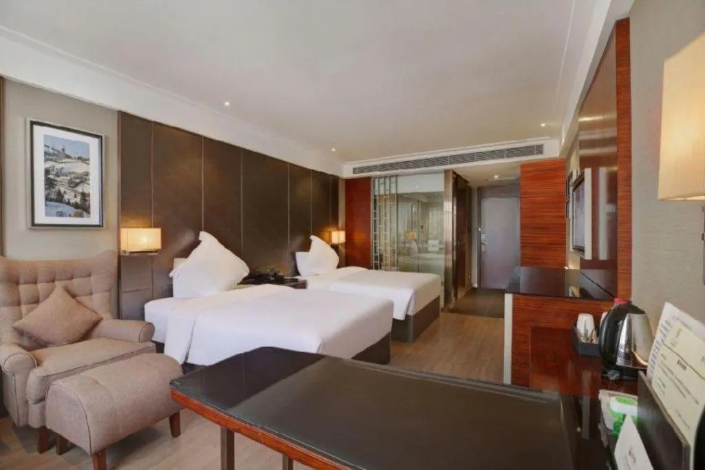 Bed in Echeng Hotel Wuhan Optics Valley Square Yangjiawan Metro Station