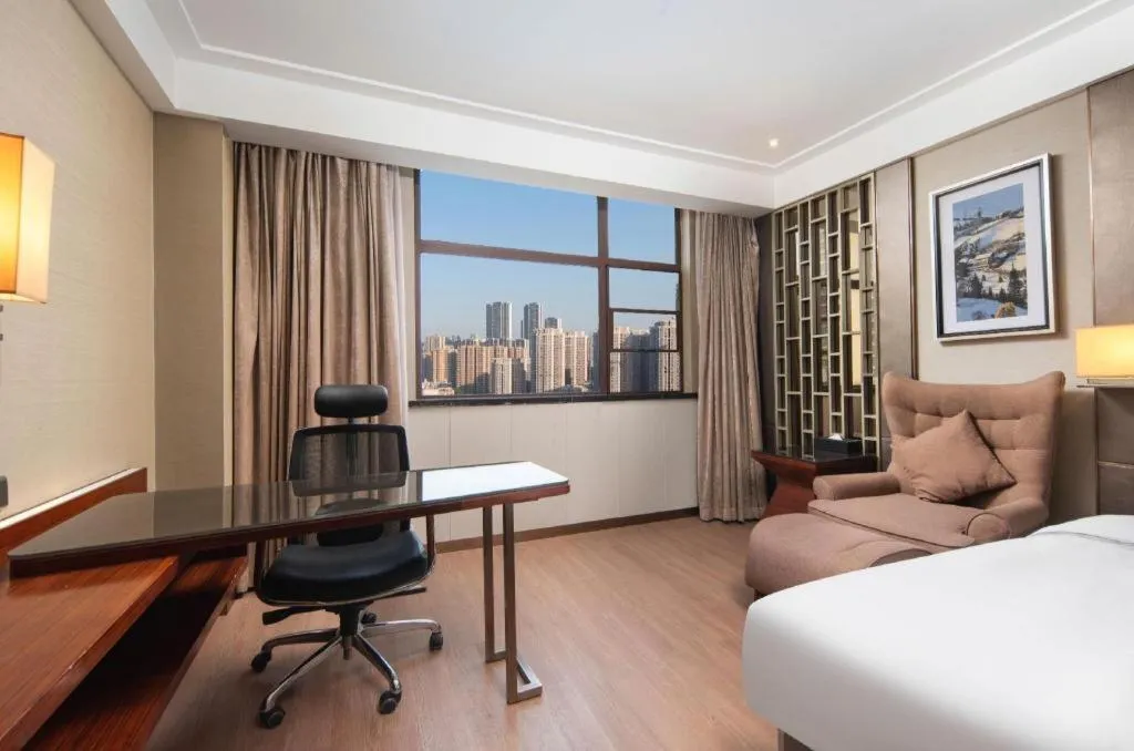 Bed in Echeng Hotel Wuhan Optics Valley Square Yangjiawan Metro Station