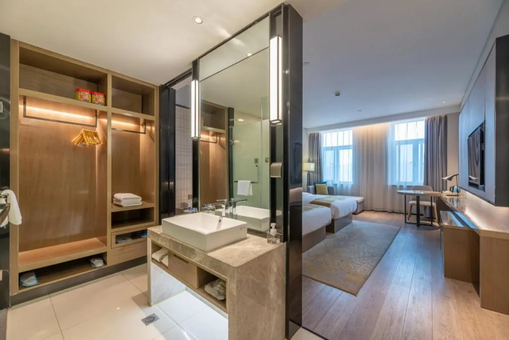 Bed in Echarm Hotel Jinan Railway Station Daming Lake