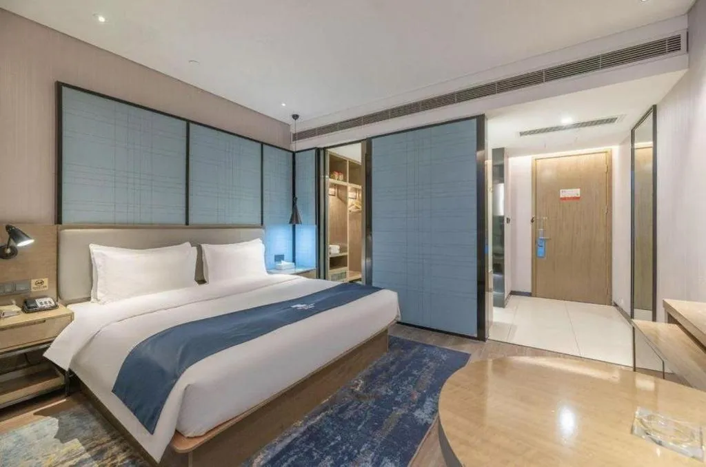 Bed in Echarm Hotel Jinan Railway Station Daming Lake