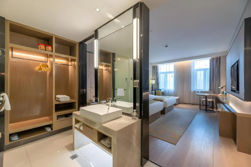 Bed in Echarm Hotel Jinan Railway Station Daming Lake