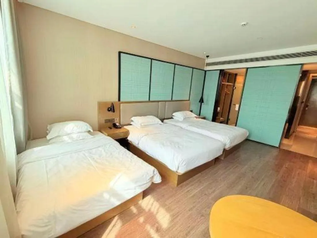 Bed in Echarm Hotel Jinan Railway Station Daming Lake