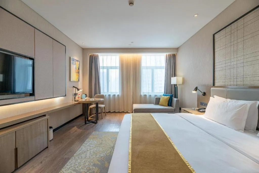 Bed in Echarm Hotel Jinan Railway Station Daming Lake