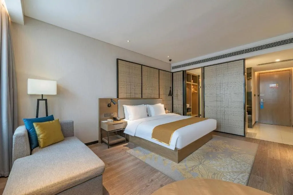 Bed in Echarm Hotel Jinan Railway Station Daming Lake