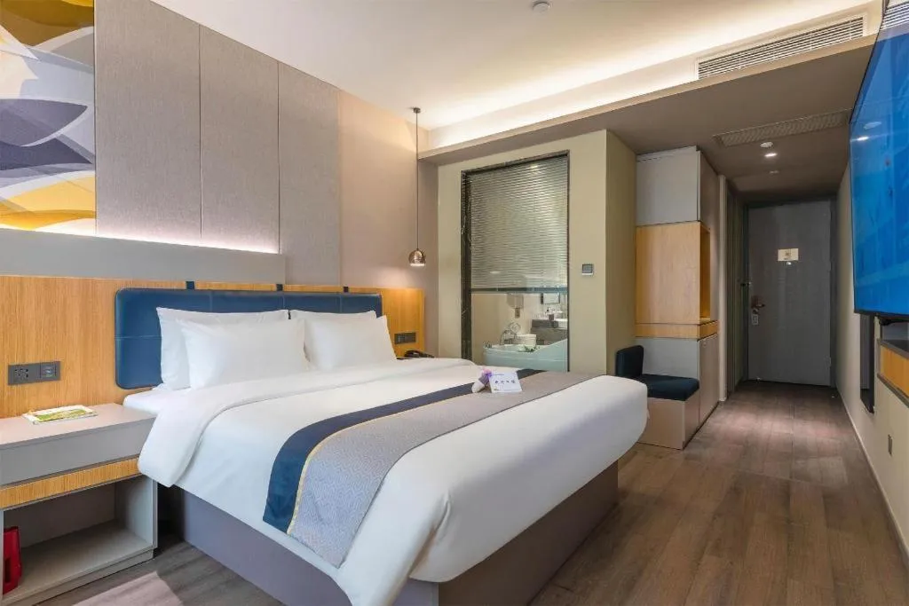 Bed in Home Inn Selected Guangzhou Zhujiang New Town Wuyangcun Metro Station