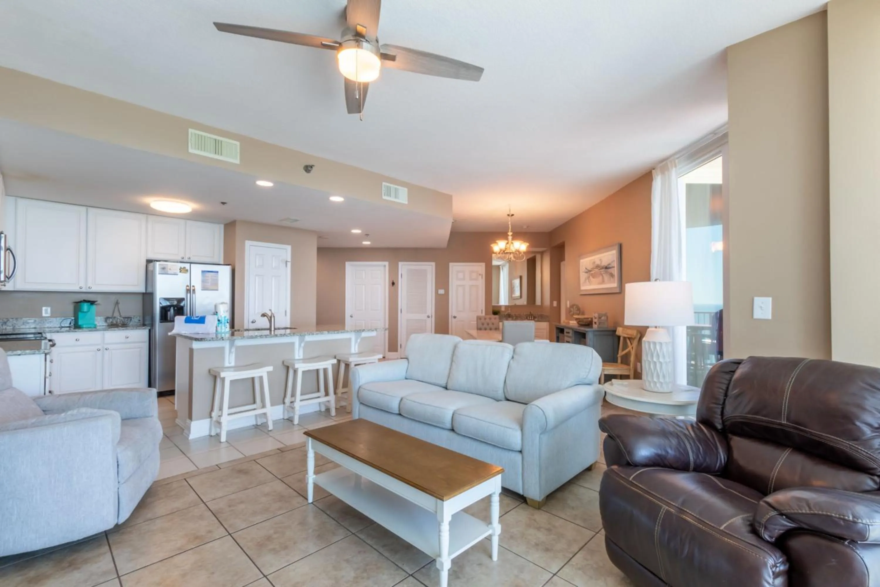 Living room in Lighthouse Condos Gulf Shores