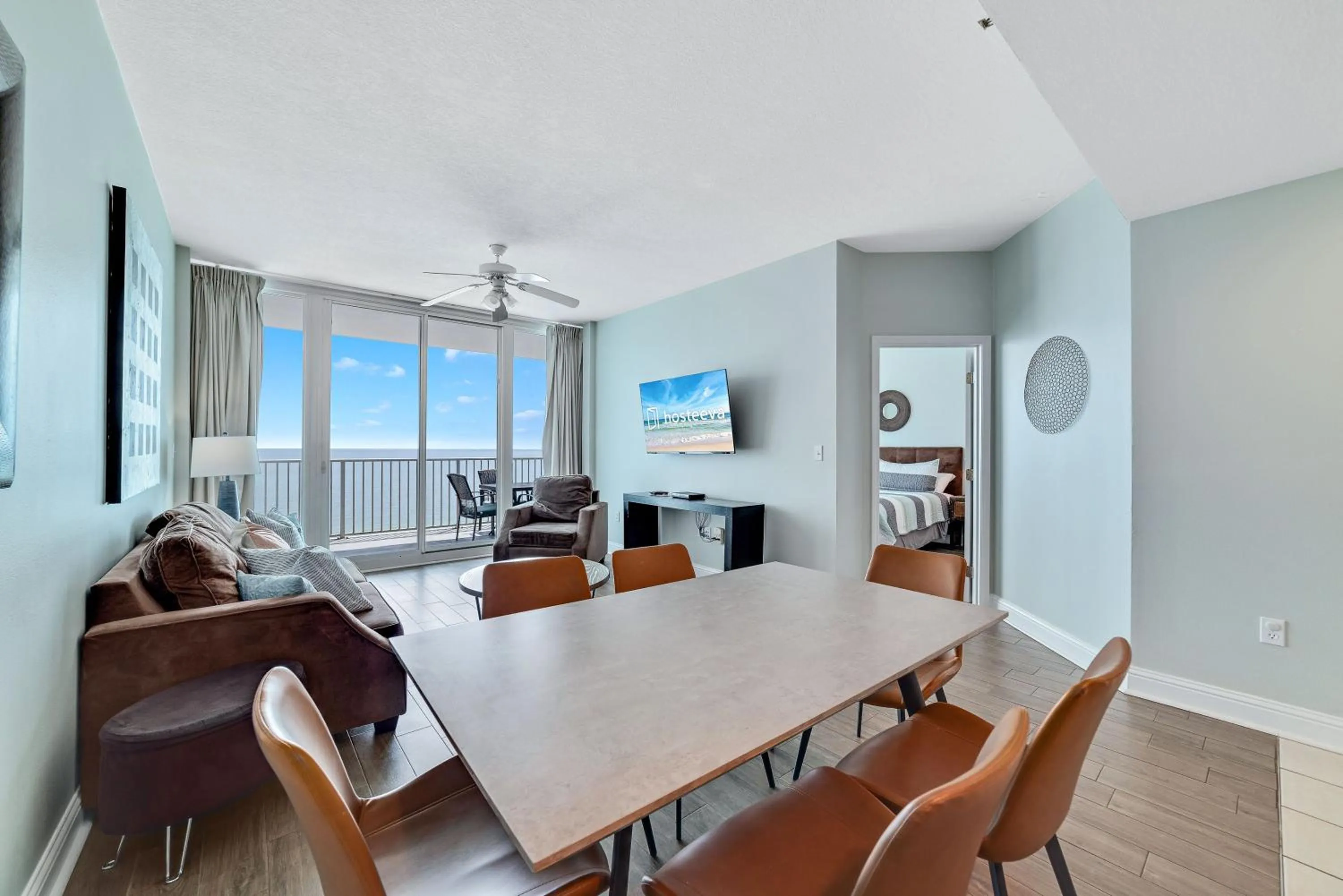 Dining area in Lighthouse Condos Gulf Shores