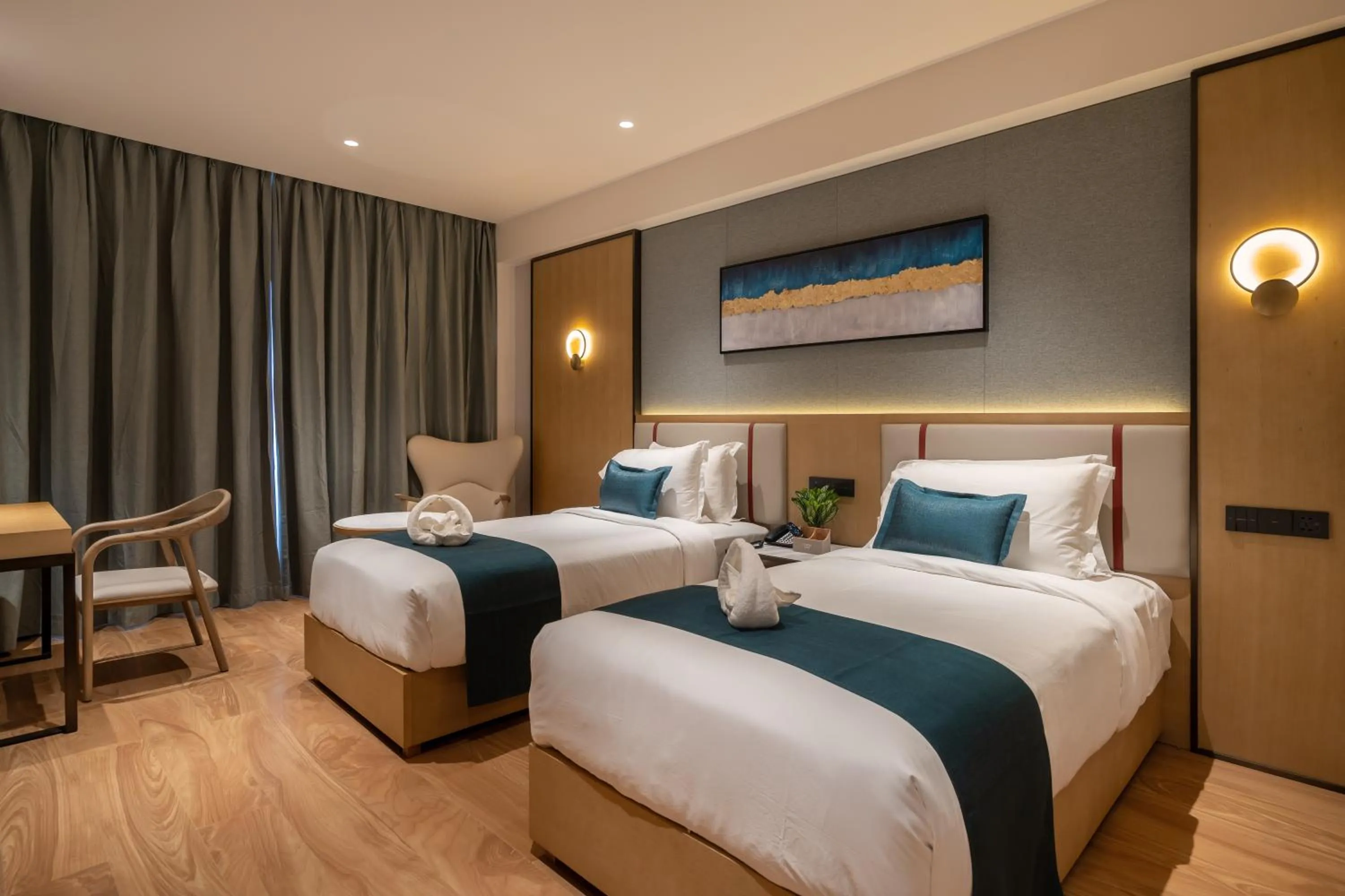 Bed in Copper Leaf Hotels, Tirunelveli