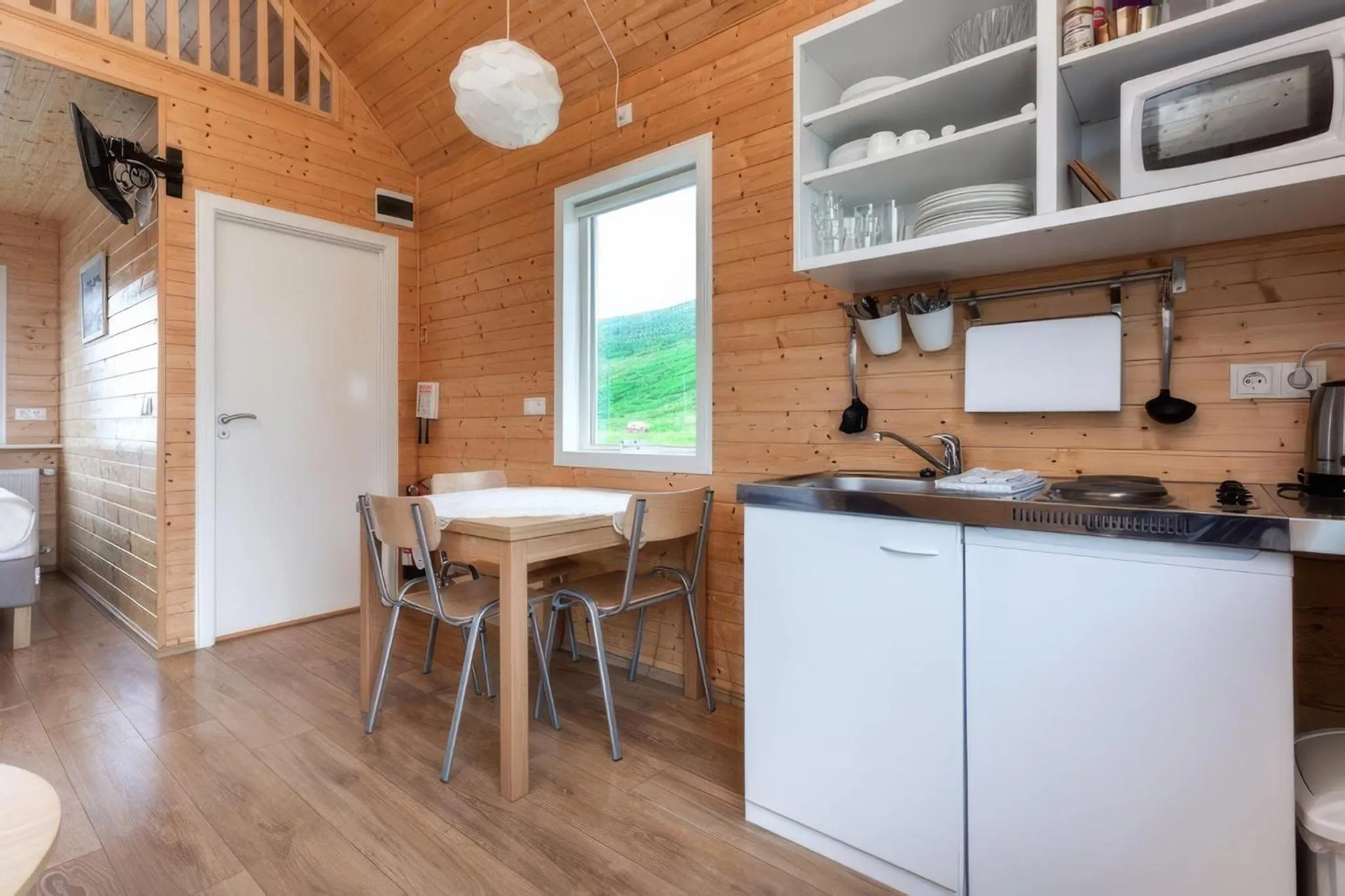 Kitchen or kitchenette in Mjoeyri Travel Holiday Homes