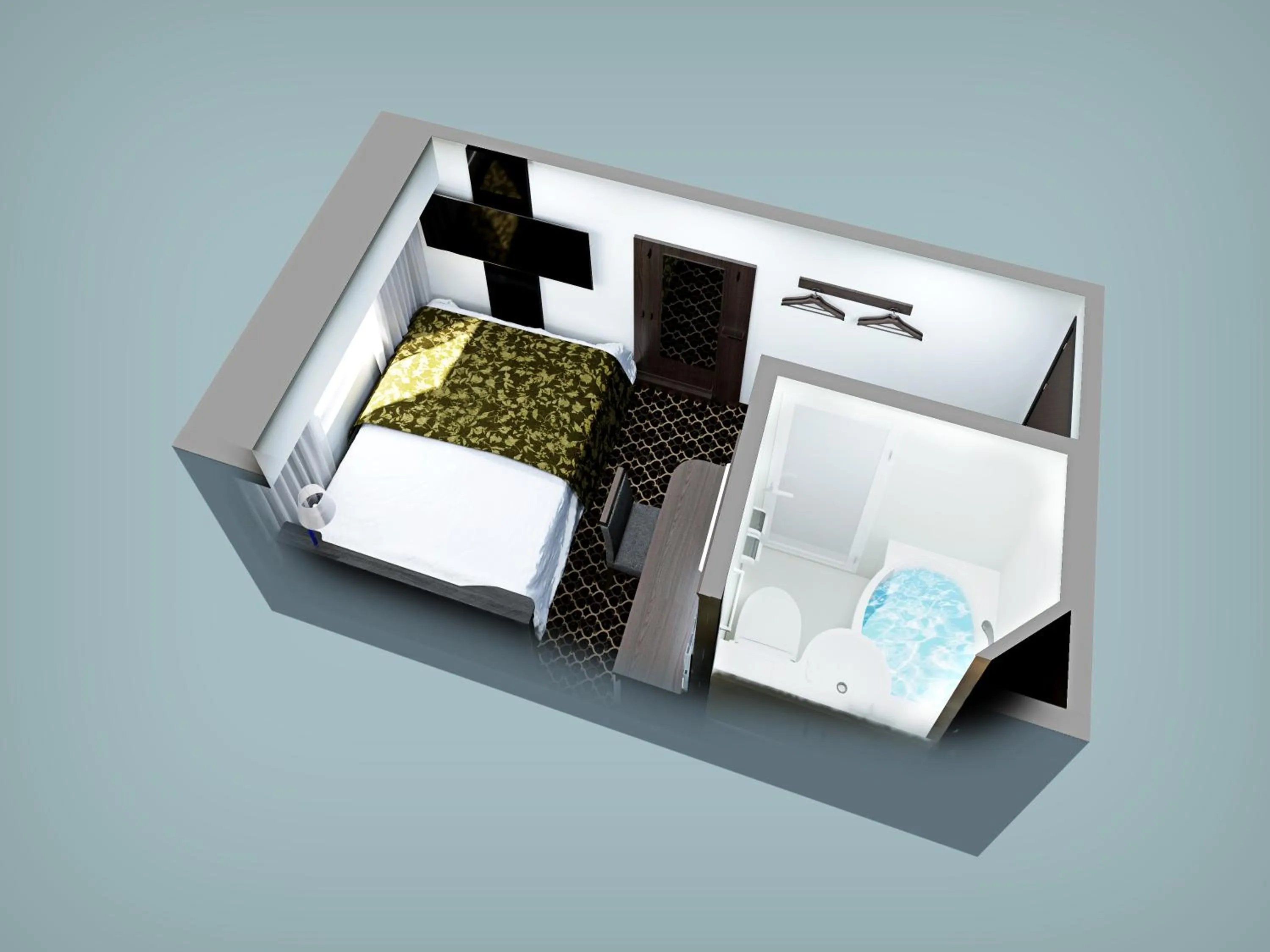 Photo of the whole room, Bed in APA Hotel & Resort Osaka Namba Ekimae Tower