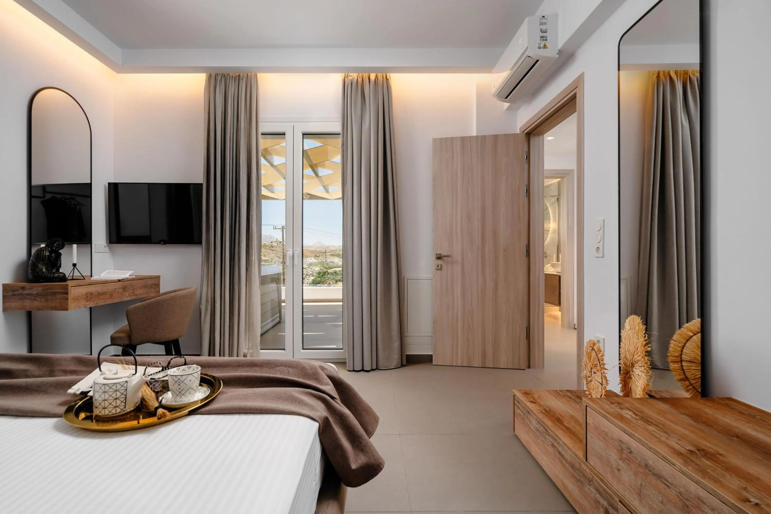 Patio, Bed in Thalelion 3 bedroom Villas with private pool and Jacuzzi