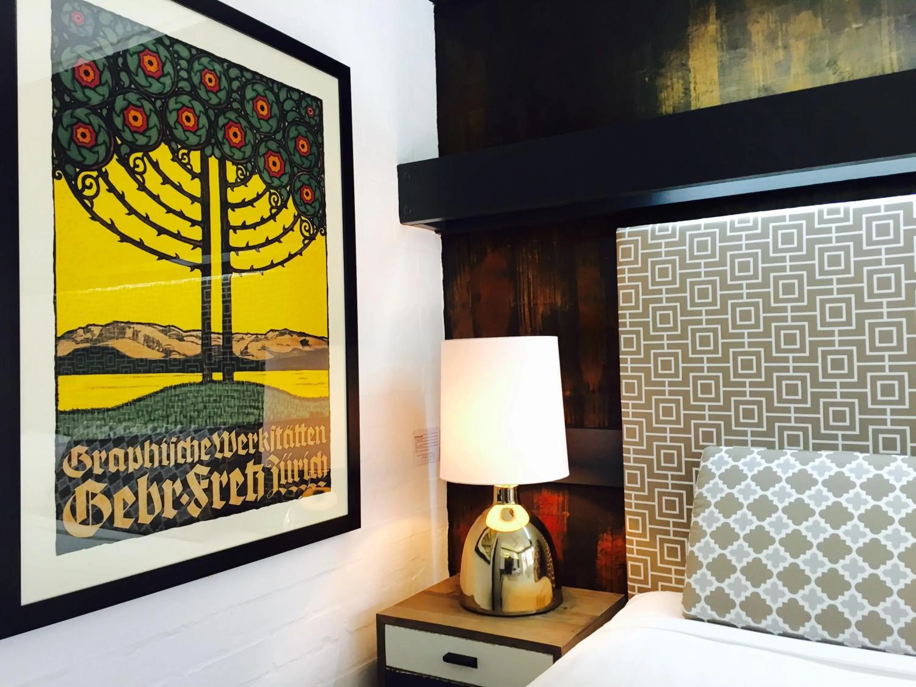 Decorative detail, Bed in Brougham Arms Hotel