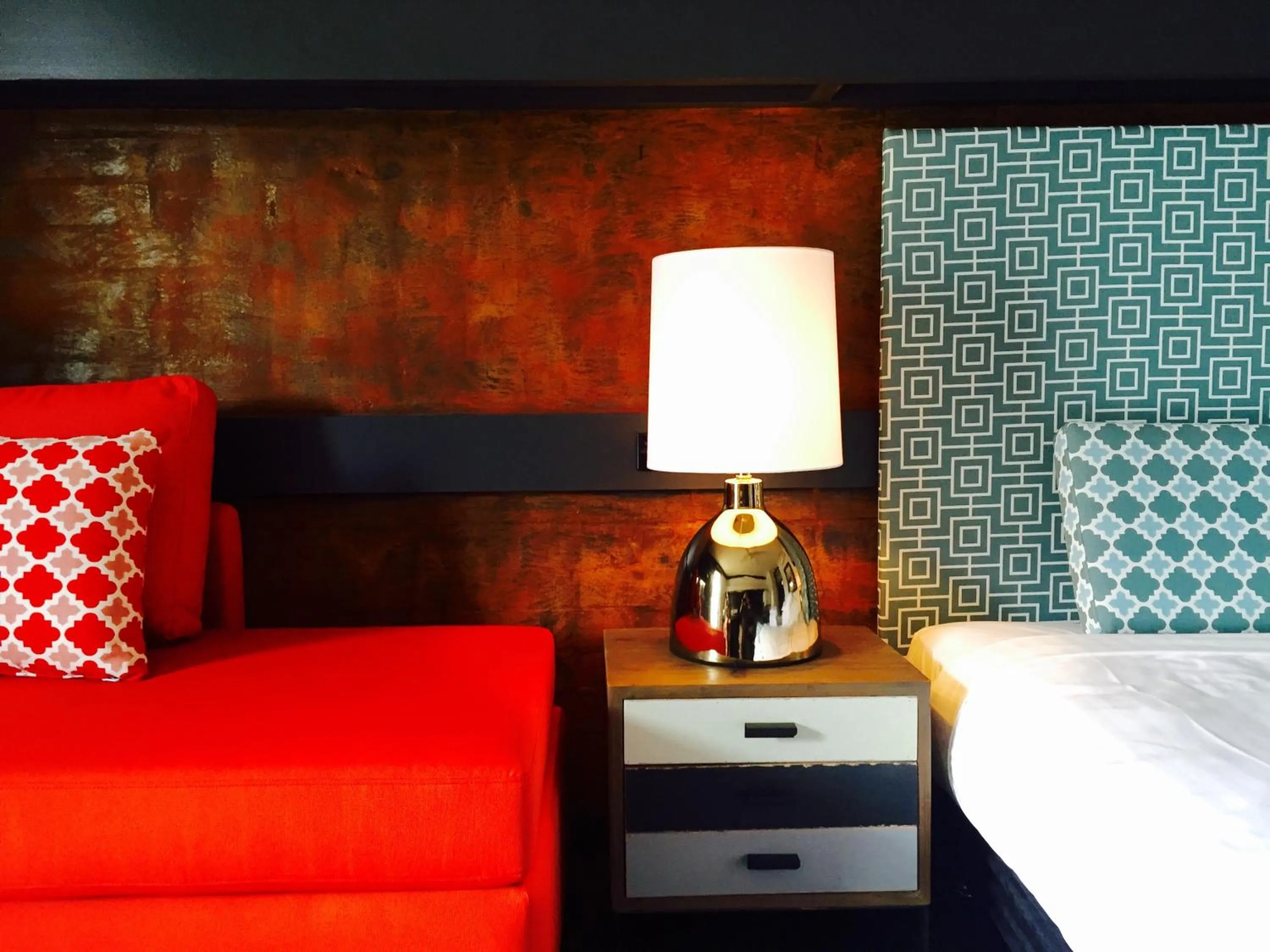 Decorative detail, Bed in Brougham Arms Hotel