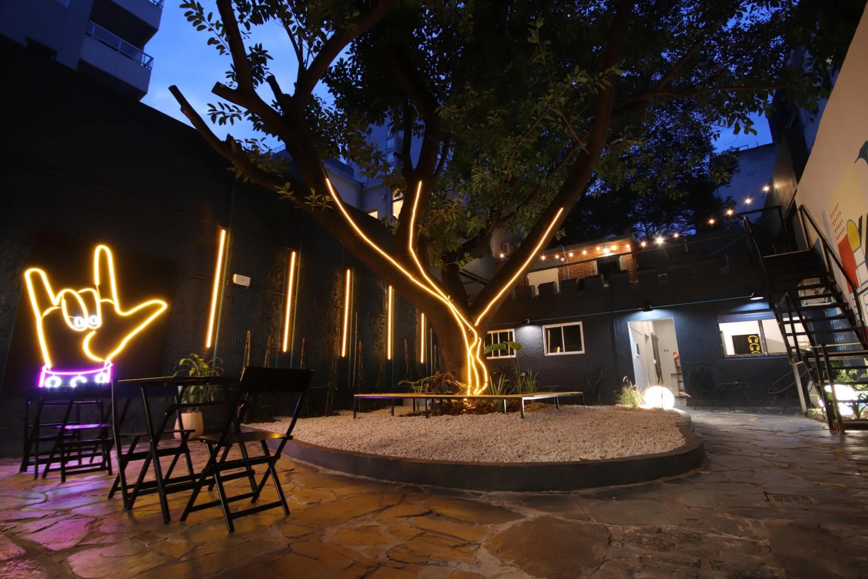 Patio in Play Hostel Garden