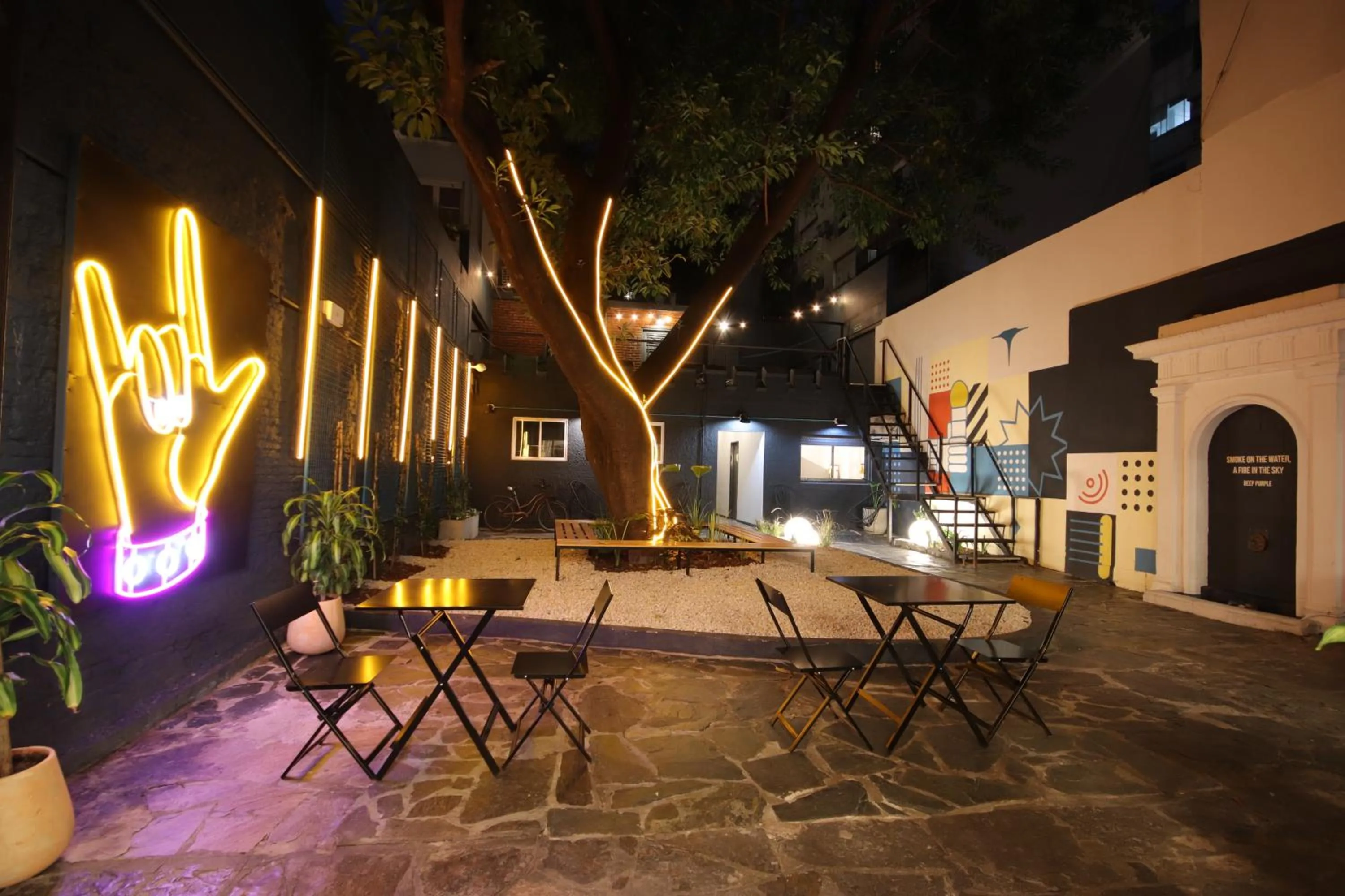 Patio in Play Hostel Garden