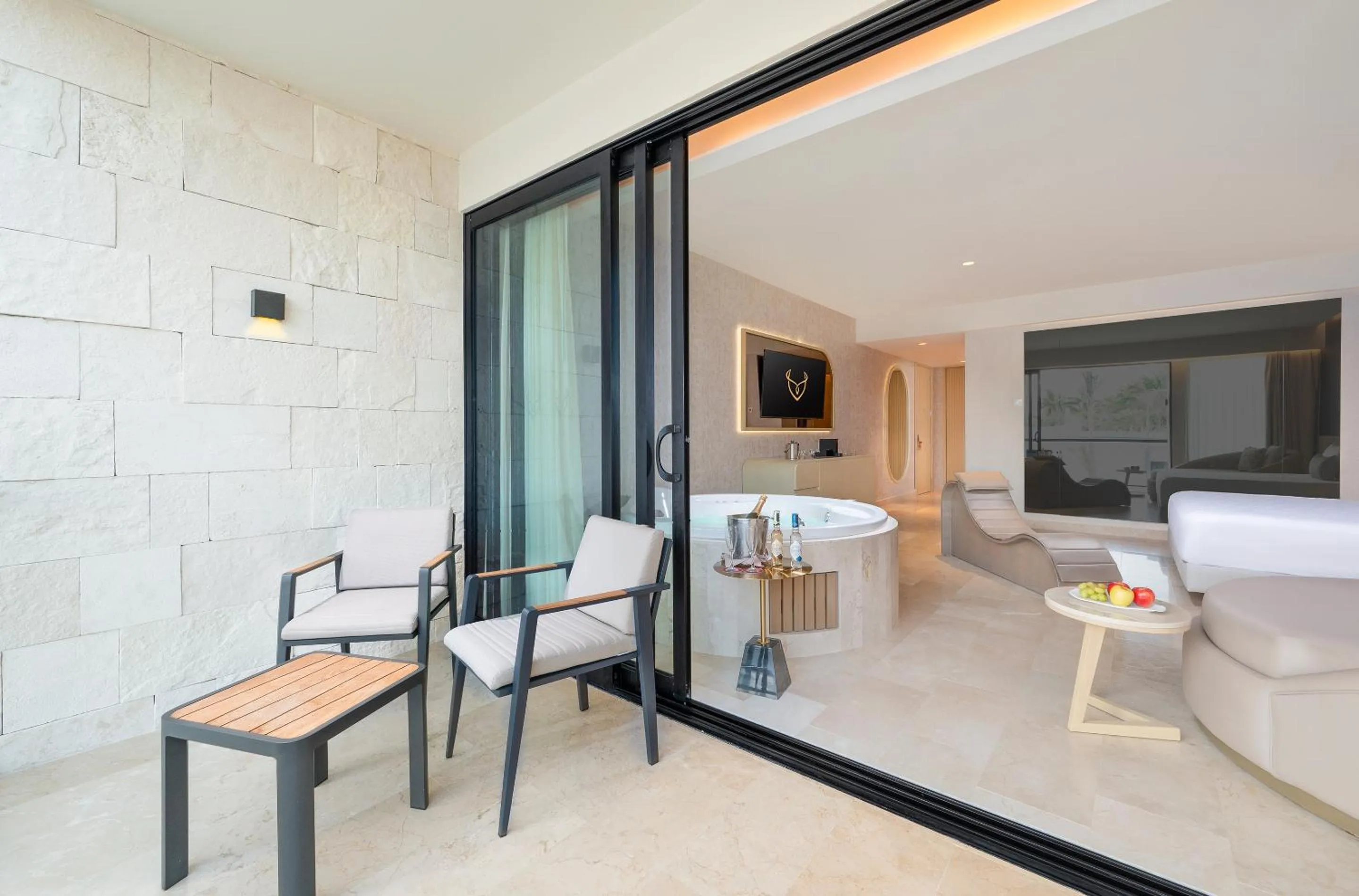 Balcony/Terrace, Bed in The Eden by Desire Riviera Maya All Inclusive - Couples Only