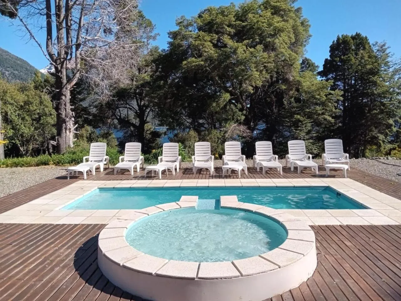 Pool view in CASA del LAGO Bariloche