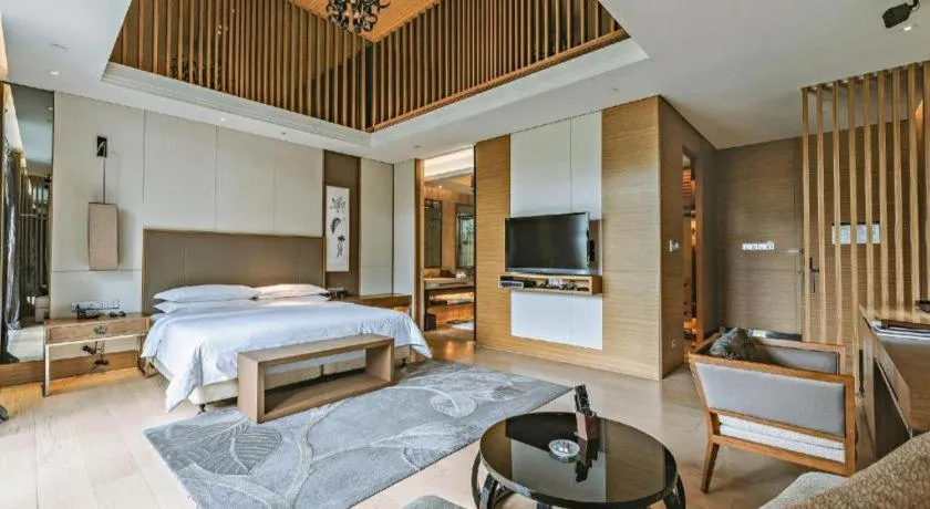 Bed in The Mulian Urban Resort Hotels Huadu