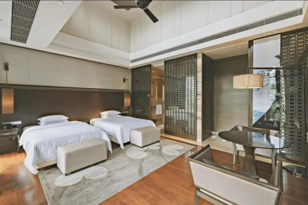 Bed in The Mulian Urban Resort Hotels Huadu